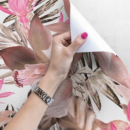 Tapeta Samoprzylepna Różowe Liście 100x244cm