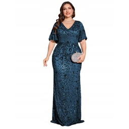 SHEIN DAMSKA PLUS SIZE GRANATOWA SUKNIA WIECZOROWA