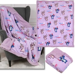 DISNEY Andzia Stitch Narzuta na łóżko, MIĘKKI koc