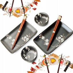 Zestaw Ceramiki Do Sushi Anemone Black Czarny