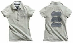 Equi-Theme Koszulka polo bawełniana damska - light grey