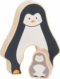 Układanka drewniana figurka Duży i mały Pingwin Goki