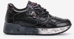 Czarne sneakersy na koturnie Ayanna-36