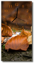 Zegar Szklany Pionowy Natura Jesień brązowy