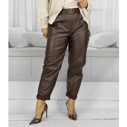 Skórzane spodnie z paskiem CECIL