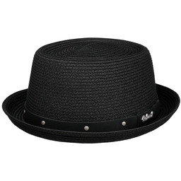 Kapelusz Słomkowy Pork Pie Toyo by Balmoral, czarny,