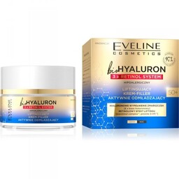 EVELINE bioHYALURON 3xRetinol System 50+ Liftingujący Krem-Filler aktywnie