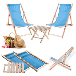 Zestaw stolik kawowy do leżaków Anjouin naturalny +