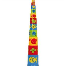 Piramida z kolorowych wiaderek, GW45310-Gowi, zabawki dla najmłodszych