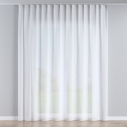 Firana na haczykach flex pojedynczych, prześwitujący biały, Romantica