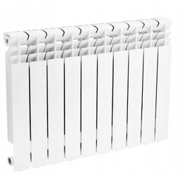 Grzejnik aluminiowy 10 żeberek biały podłączenie boczne