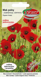 Mak polny - Papaver rhoeas pojedynczy czerwony 0,5g