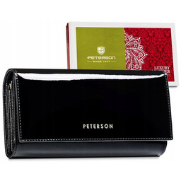 Skórzany portfel damski Peterson duży na zatrzask pojemny