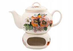 Dzbanek podgrzewacz bratki ceramiczny Mieroszów imbryk