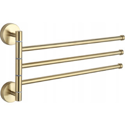 Mexen Potrójny Wieszak Ścienny Na Ręczniki Złoty