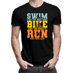Triathlon - swim, bike, run - męska koszulka