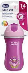 Chicco, Kubek treningowy niekapek ze słomką, Termiczny, 14m+,