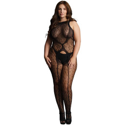 Crotchless Leopard Bodystocking - Plus Size