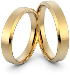 Obrączki ślubne klasyczne płaskie fazowane 4 mm