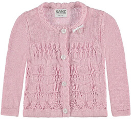 Dziewczęcy sweter rozpinany, różowy, rozmiar 74