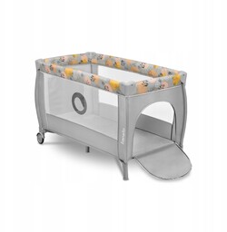 Łóżeczko Turystyczne Kojec 2W1 Dwupoziomowe Stefi Pink Yellow/grey