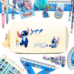 Piórnik Szkolny Stitch z Wyposażeniem Akcesoria PREMIUM Zestaw