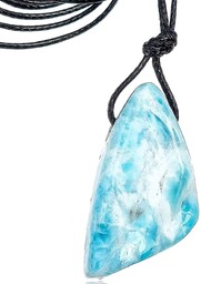 Naturalny Larimar Piękny Wisiorek Naszyjnik Certyfikat Autentyczności