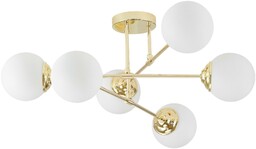 LAMPA WISZĄCA SUFITOWA ŻYRANDOL NOWOCZESNA ZŁOTO KLASYCZNE BIAŁE