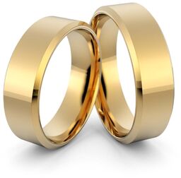 Obrączki ślubne klasyczne płaskie fazowane 6 mm