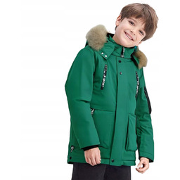 Kurtka chłopięca parka zimowa zielona Zima dla chłopca