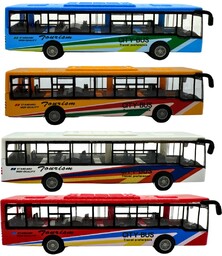 AUTOBUS metalowy model autobusu NAPĘD zestaw 4 SZTUKI