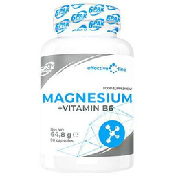 6Pak Nutrition Magnesium + Vitamin B6, 90 kaps.