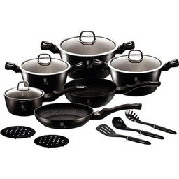 BERLINGER HAUS Zestaw garnków Black Silver Collection BH-6155