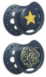 LOVI Smoczek uspokajający silikonowy Stardust Blue 0-3m 22/892,