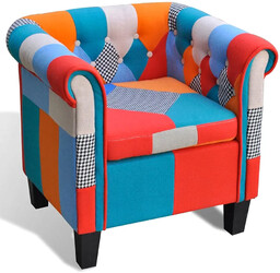 Elior Fotel patchworkowy chesterfield - Roter