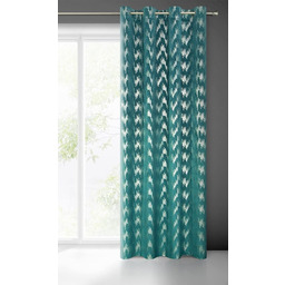 Eurofirany Chill Aksamitna zasłona turkusowa ze srebrnym wzorem