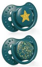 LOVI Smoczek uspokajający silikonowy Stardust Green 0-3m 22/892,