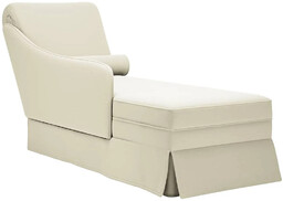 Edinos Elegancki kremowy szezlong tapicerowany aksamitem M1-P86