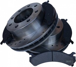 Przednie klocki + WIERCONE NACINANE tarcze hamulcowe GMC