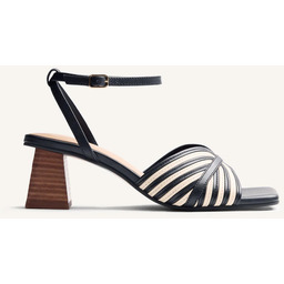 Skórzane sandałki na obcasie - GIOSEPPO 79085 CZARNE