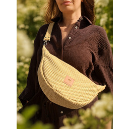 Pakamera Welurowa listonoszka crossbody Żółta