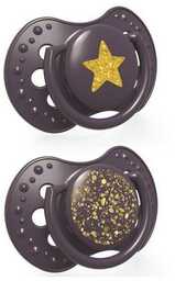 LOVI Smoczek uspokajający silikonowy Stardust Violet 0-3m 22/892,