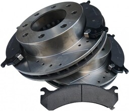 Przednie klocki + WIERCONE NACINANE tarcze hamulcowe GMC