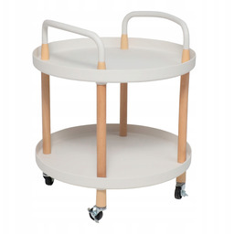 Półka Na Kółkach Stolik Szafka Nocna Okrągła biała