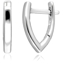 Srebrne Delikatne Małe Gładkie Kolczyki Podkowy Angielskie Zapięcie