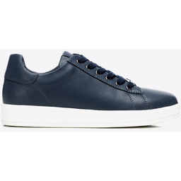 Damskie sneakersy skórzane na platformie granatowe