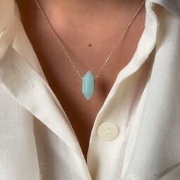 Pakamera Naszyjnik z akwamarynem mini srebro 925