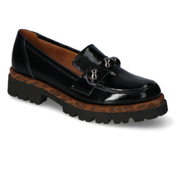 Mokasyny Gamis 7760/A128+F58 Czarne lakier+panterka