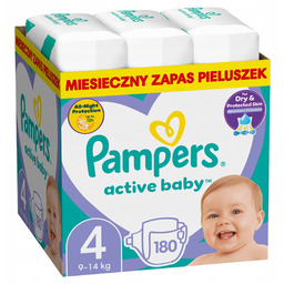 Pampers Active Baby Pieluszki Rozmiar 4 180+6szt 9-14kg