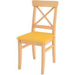 Pokrowiec na krzesło Ingolf z tapicerowanym siedziskiem, żółty,